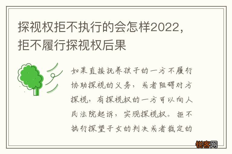 探视权拒不执行的会怎样2022，拒不履行探视权后果