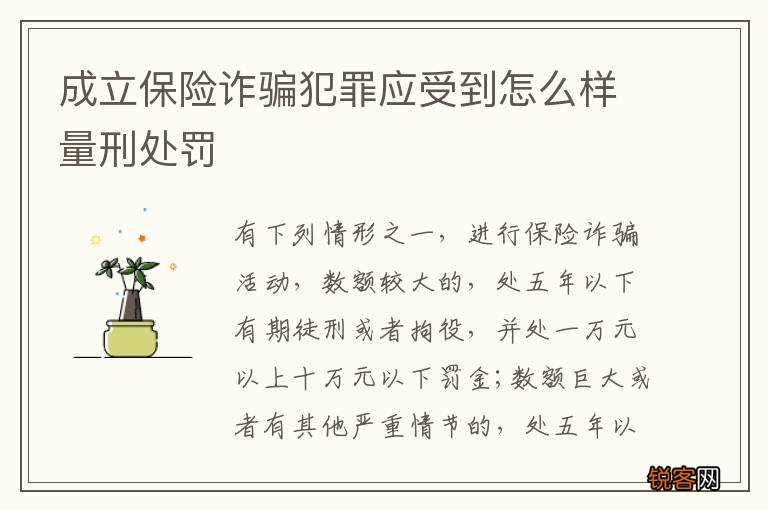 成立保险诈骗犯罪应受到怎么样量刑处罚