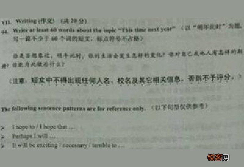 上海历年中考英语作文真题
