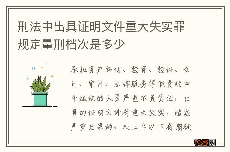 刑法中出具证明文件重大失实罪规定量刑档次是多少