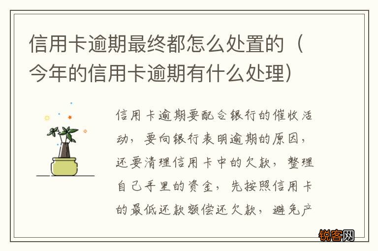 今年的信用卡逾期有什么处理 信用卡逾期最终都怎么处置的