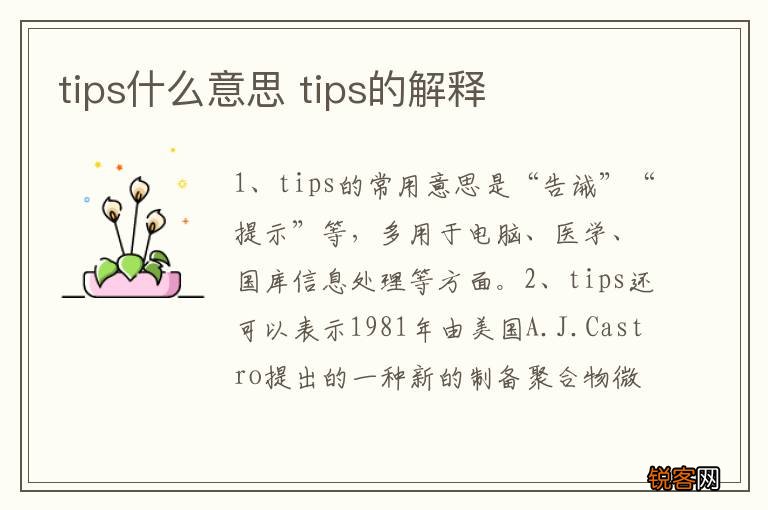 tips什么意思 tips的解释