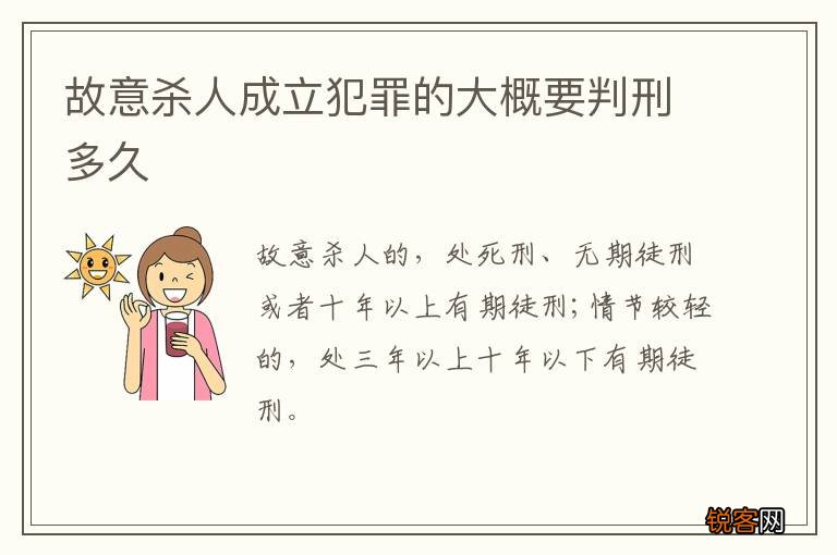 故意杀人成立犯罪的大概要判刑多久