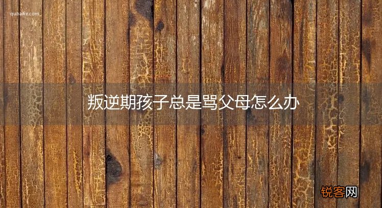 叛逆期孩子总是骂父母怎么办