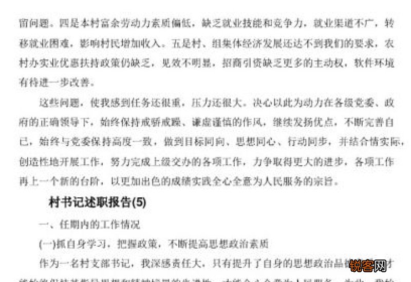 优秀村官个人述职报告模板