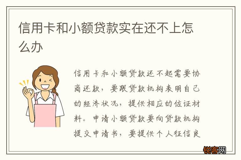 信用卡和小额贷款实在还不上怎么办