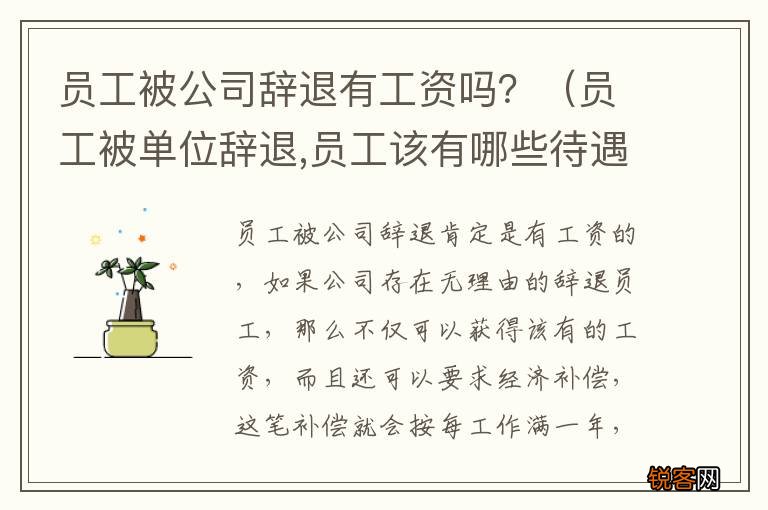 员工被单位辞退,员工该有哪些待遇? 员工被公司辞退有工资吗？