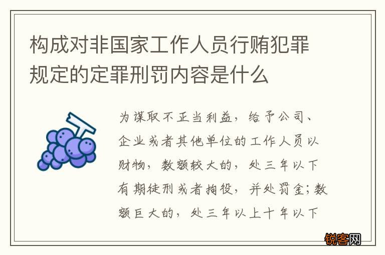 构成对非国家工作人员行贿犯罪规定的定罪刑罚内容是什么