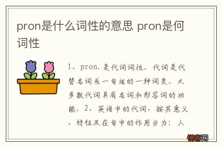 pron是什么词性的意思 pron是何词性