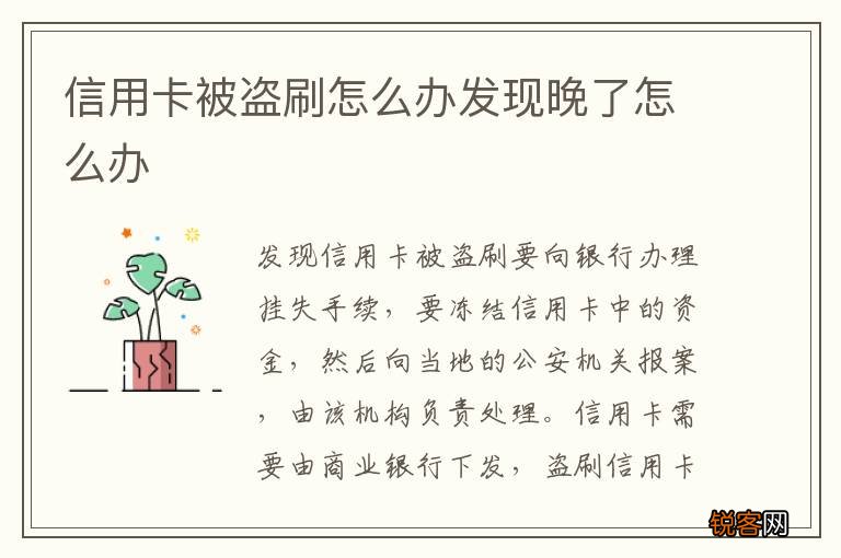 信用卡被盗刷怎么办发现晚了怎么办