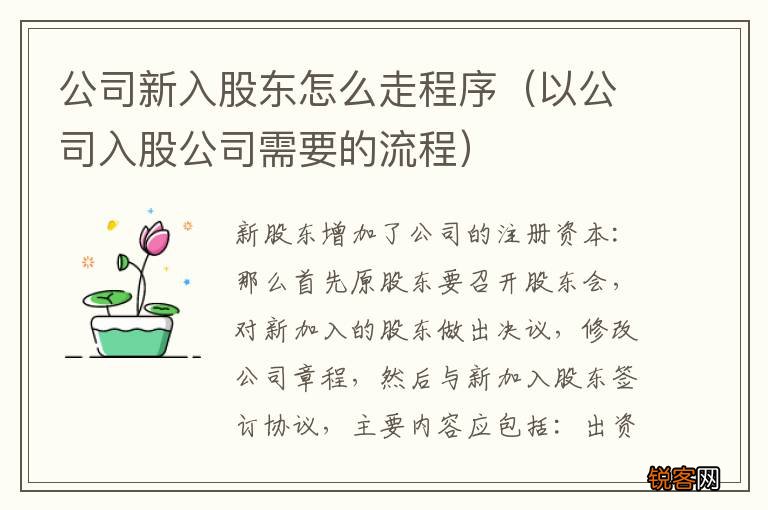 以公司入股公司需要的流程 公司新入股东怎么走程序
