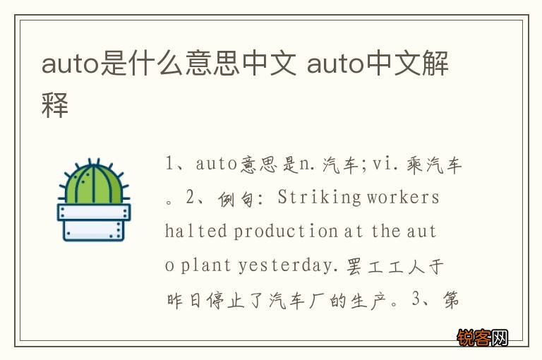 auto是什么意思中文 auto中文解释