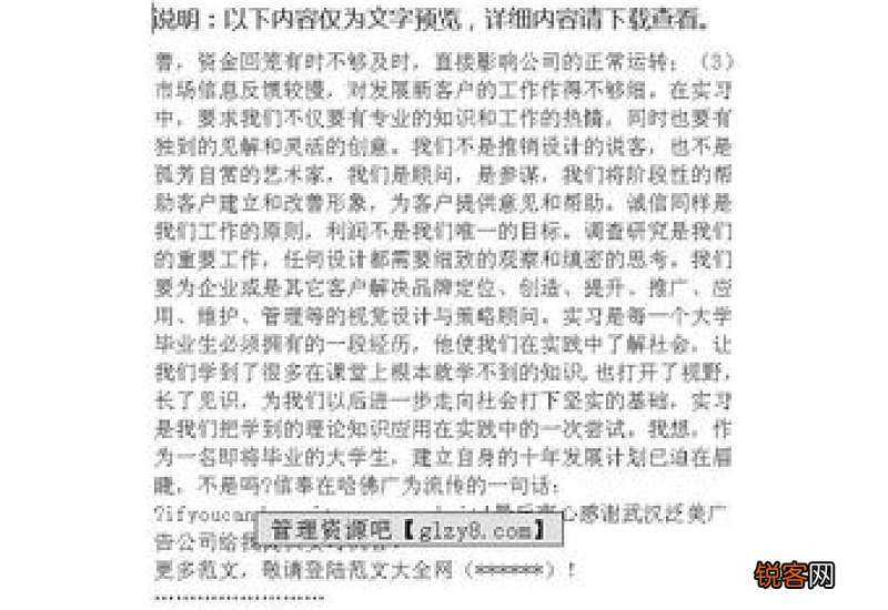 广告实习报告范文3000字