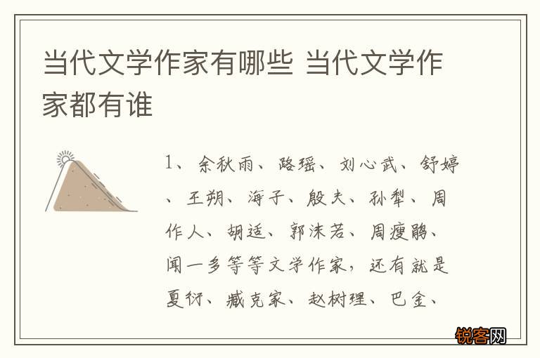 当代文学作家有哪些 当代文学作家都有谁