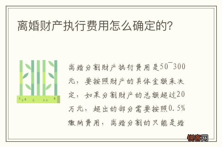 离婚财产执行费用怎么确定的？