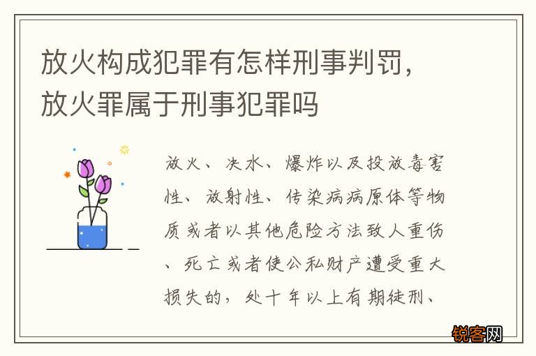 放火构成犯罪有怎样刑事判罚，放火罪属于刑事犯罪吗