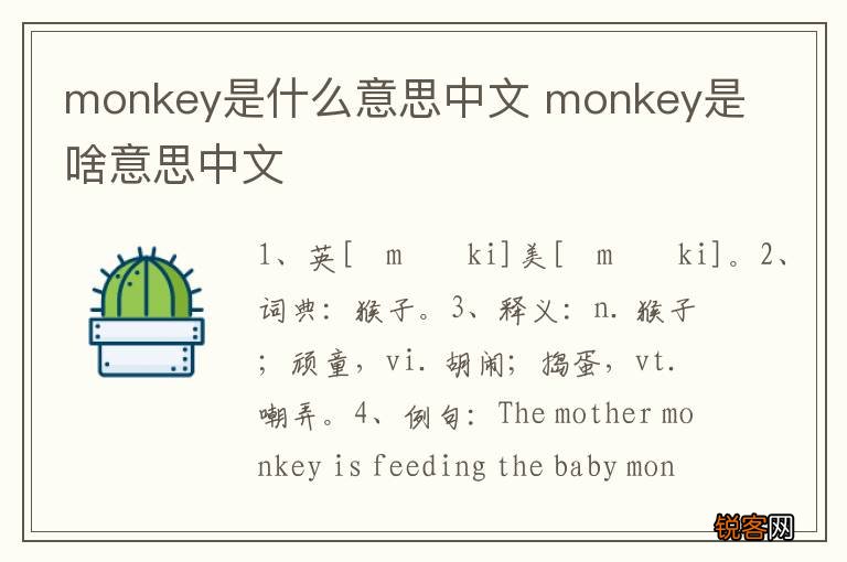 monkey是什么意思中文 monkey是啥意思中文