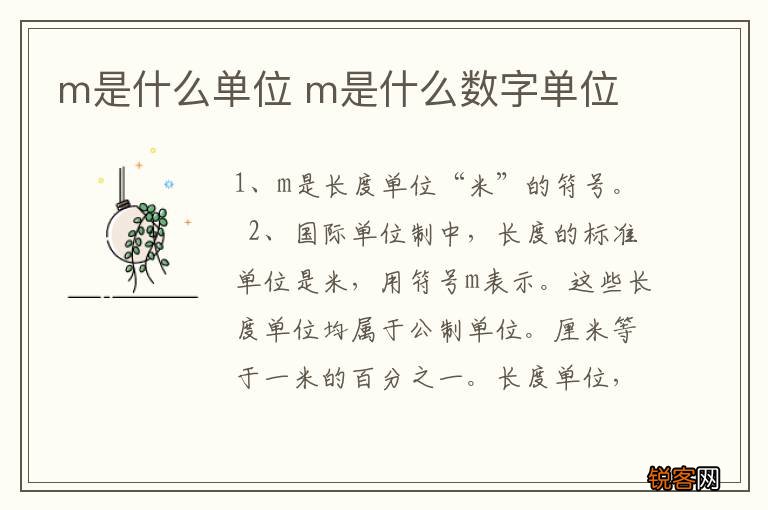 m是什么单位 m是什么数字单位