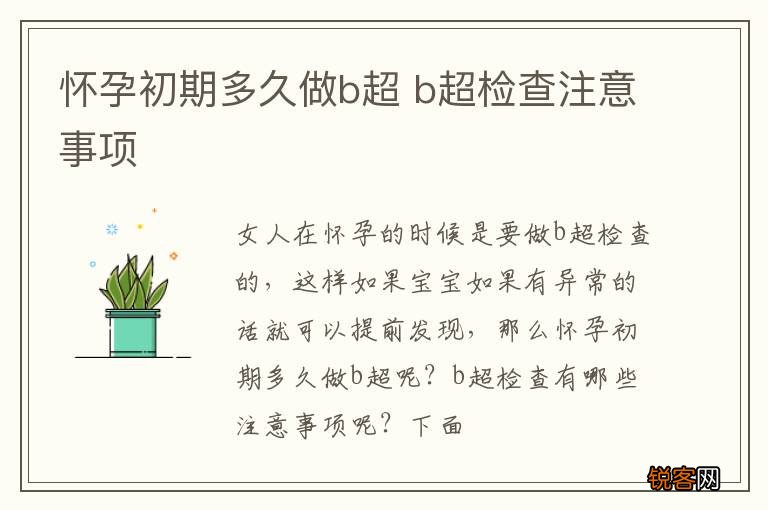 怀孕初期多久做b超 b超检查注意事项