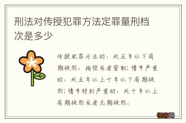 刑法对传授犯罪方法定罪量刑档次是多少