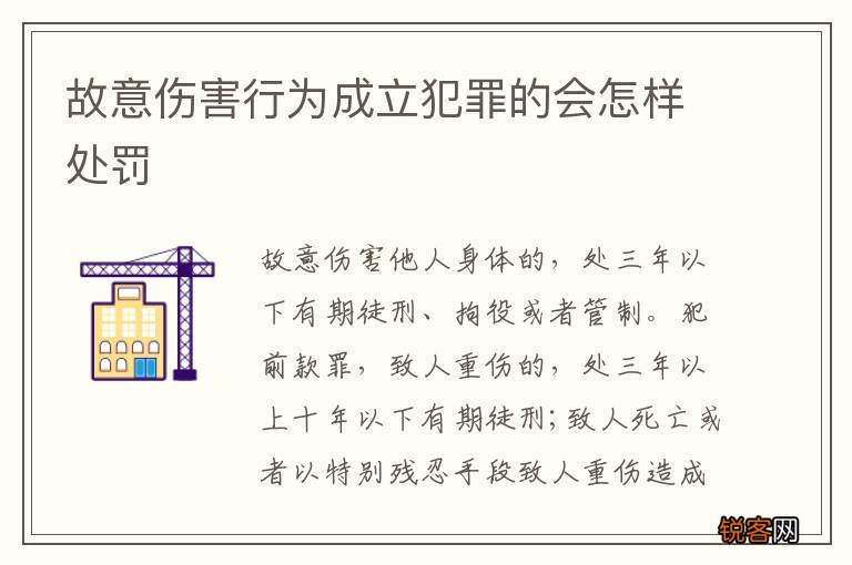故意伤害行为成立犯罪的会怎样处罚