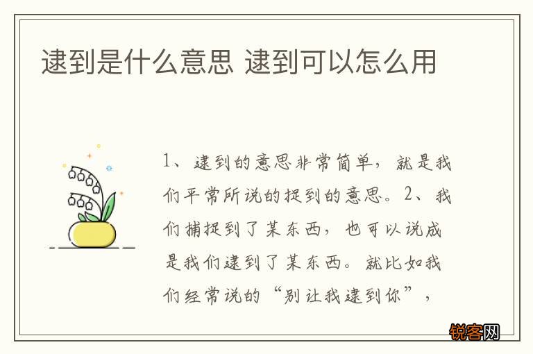 逮到是什么意思 逮到可以怎么用