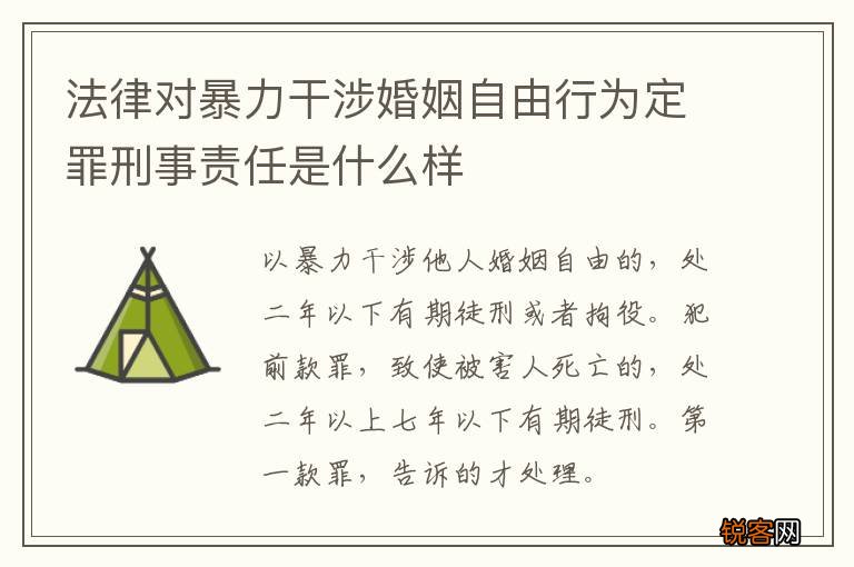法律对暴力干涉婚姻自由行为定罪刑事责任是什么样