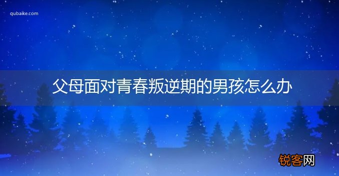 父母面对青春叛逆期的男孩怎么办
