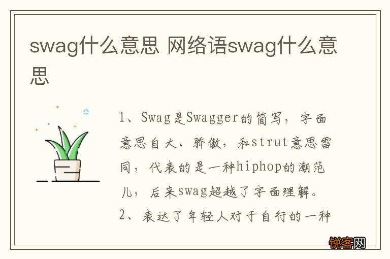 swag什么意思 网络语swag什么意思