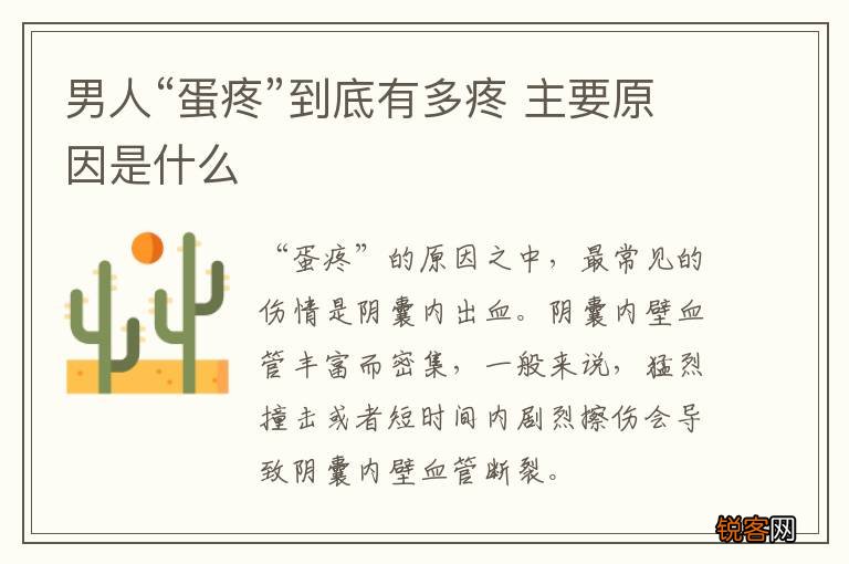 男人“蛋疼”到底有多疼 主要原因是什么