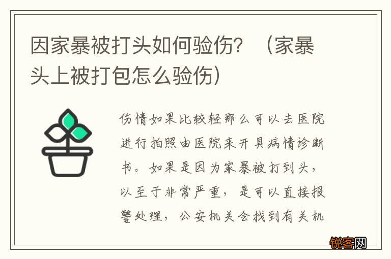 家暴头上被打包怎么验伤 因家暴被打头如何验伤？