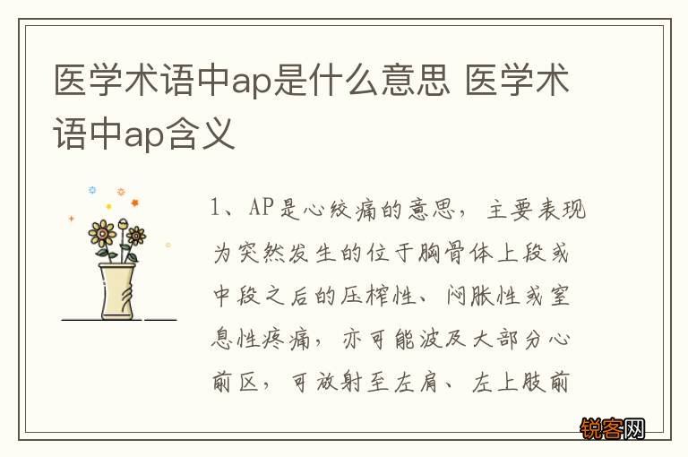 医学术语中ap是什么意思 医学术语中ap含义