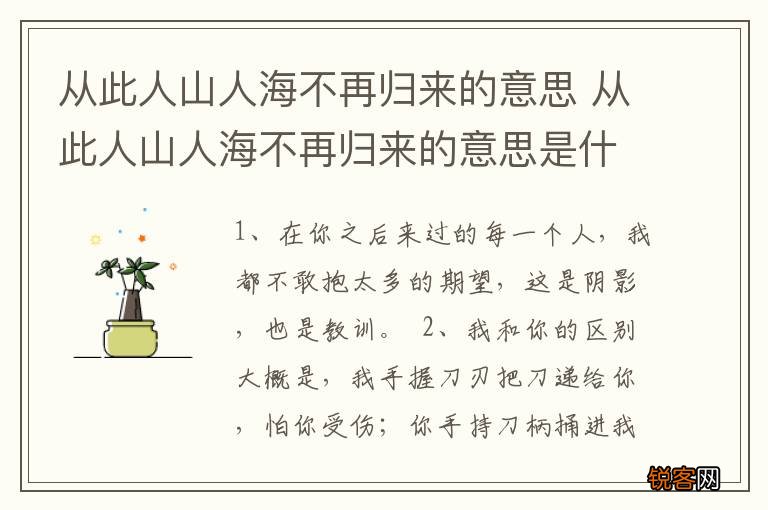 从此人山人海不再归来的意思 从此人山人海不再归来的意思是什么