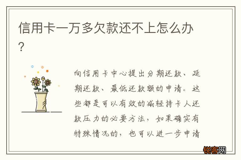 信用卡一万多欠款还不上怎么办？