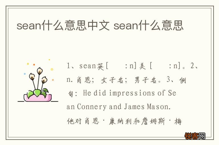 sean什么意思中文 sean什么意思