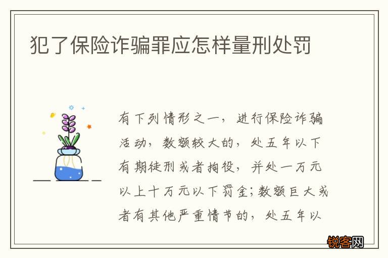 犯了保险诈骗罪应怎样量刑处罚