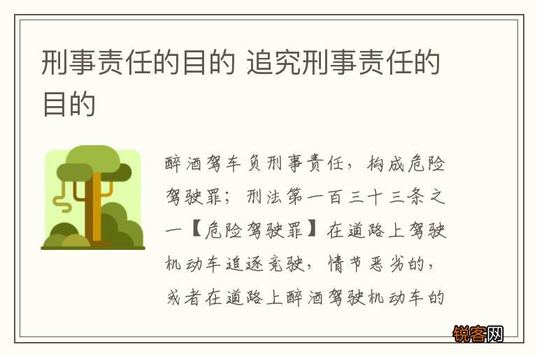 刑事责任的目的 追究刑事责任的目的