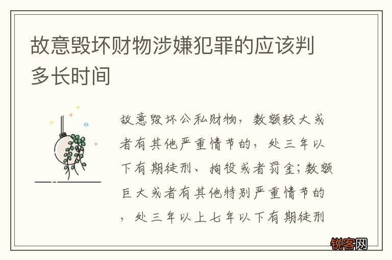 故意毁坏财物涉嫌犯罪的应该判多长时间