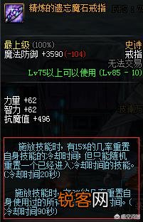 DNF狂战BUFF强化里带三一神和精炼戒指有什么用？