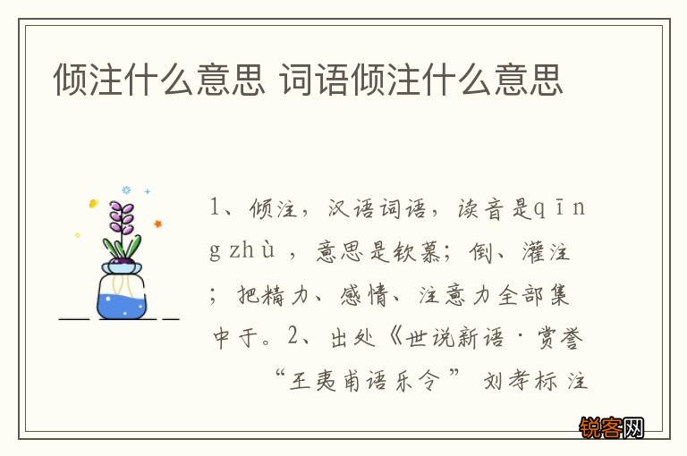 倾注什么意思 词语倾注什么意思