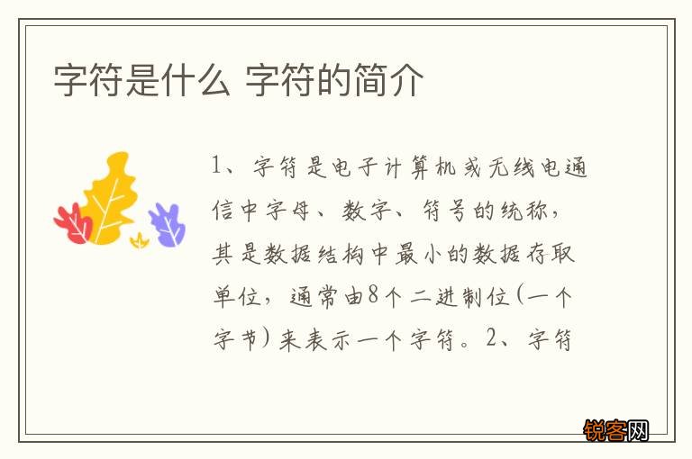 字符是什么 字符的简介