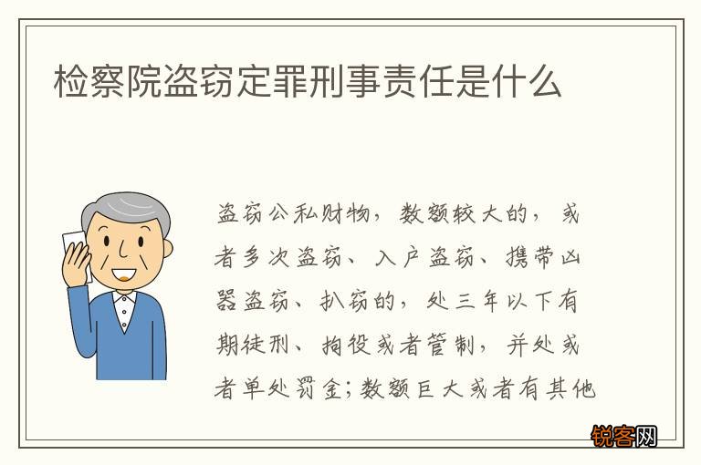 检察院盗窃定罪刑事责任是什么