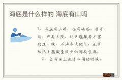 海底是什么样的 海底有山吗