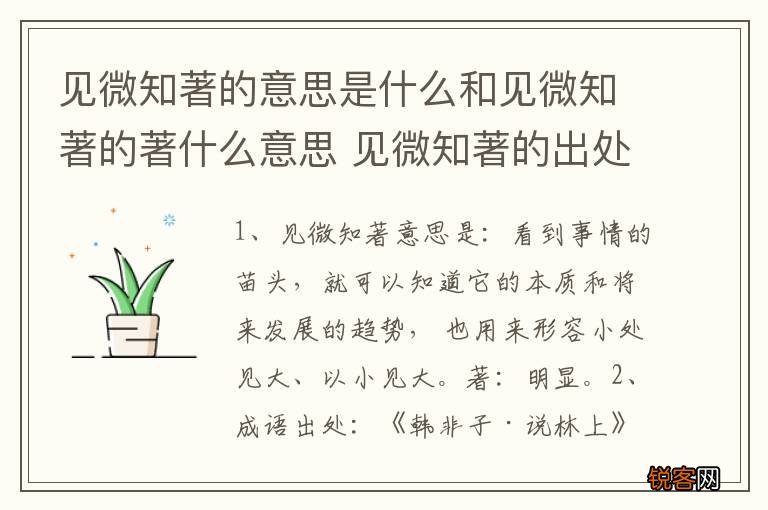 见微知著的意思是什么和见微知著的著什么意思 见微知著的出处