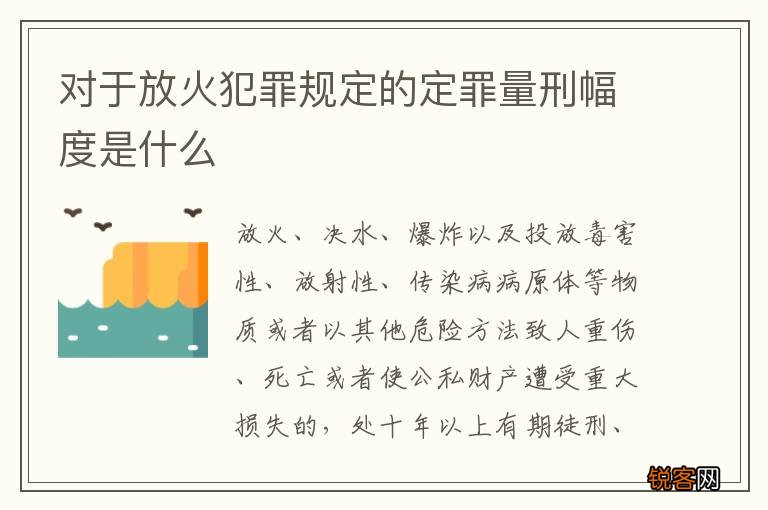 对于放火犯罪规定的定罪量刑幅度是什么