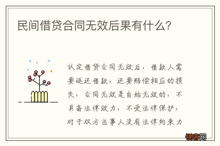 民间借贷合同无效后果有什么？