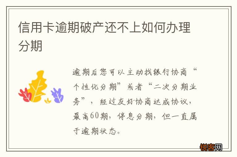 信用卡逾期破产还不上如何办理分期