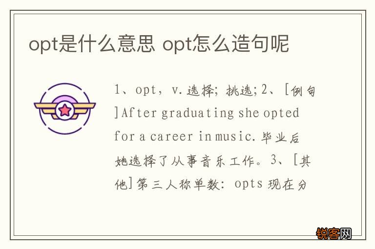 opt是什么意思 opt怎么造句呢