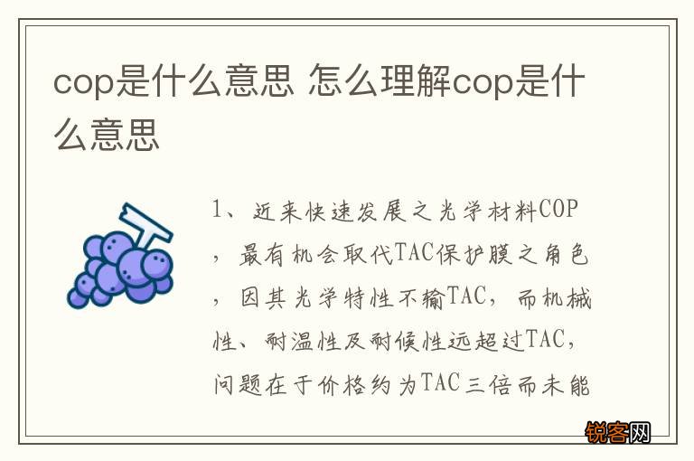 cop是什么意思 怎么理解cop是什么意思