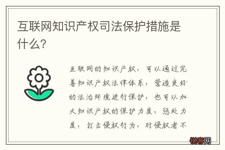 互联网知识产权司法保护措施是什么？